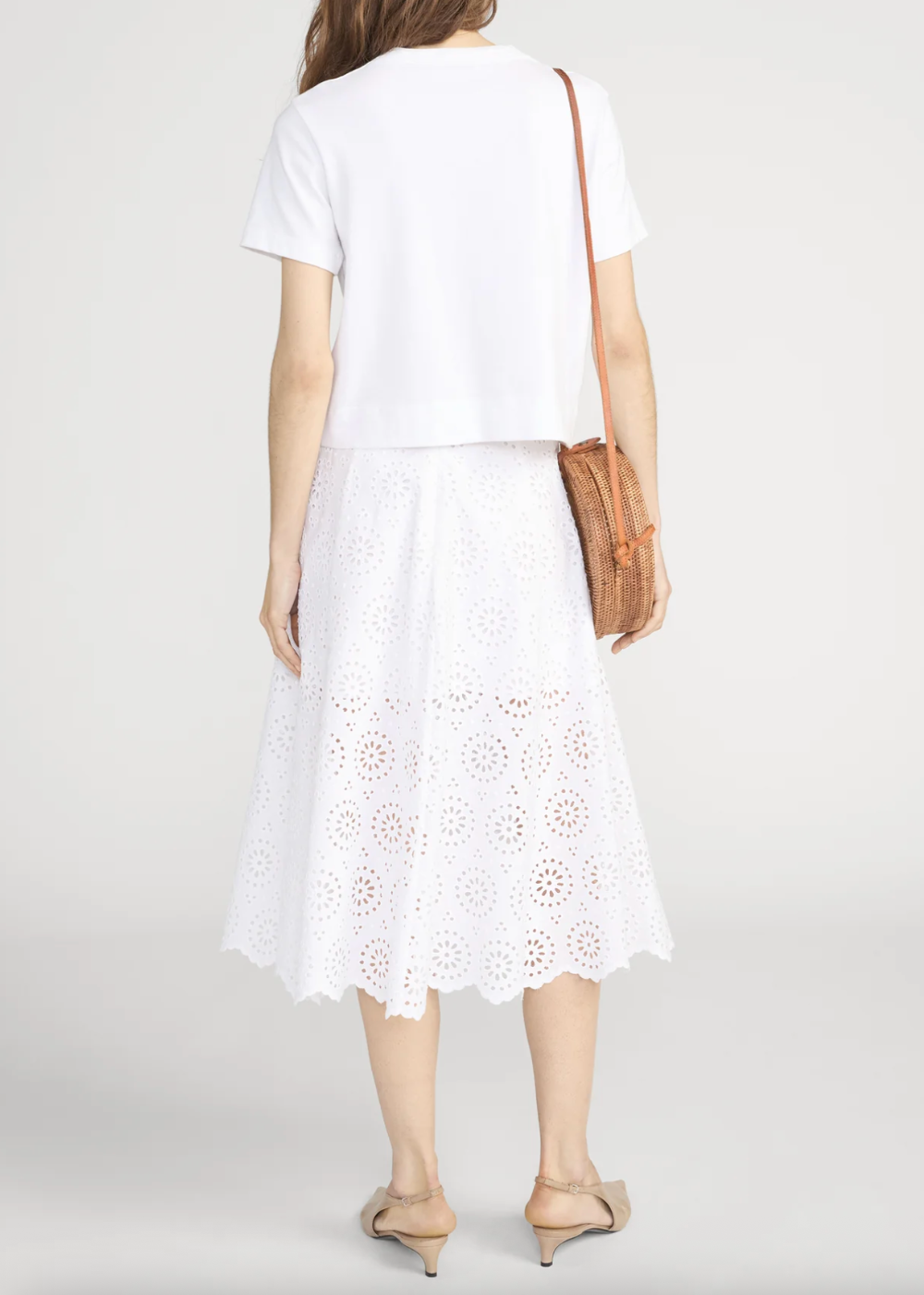 The Solstice Eyelet Skirt - White -FRAME Canada - Danali - WS26WSK004-WHT