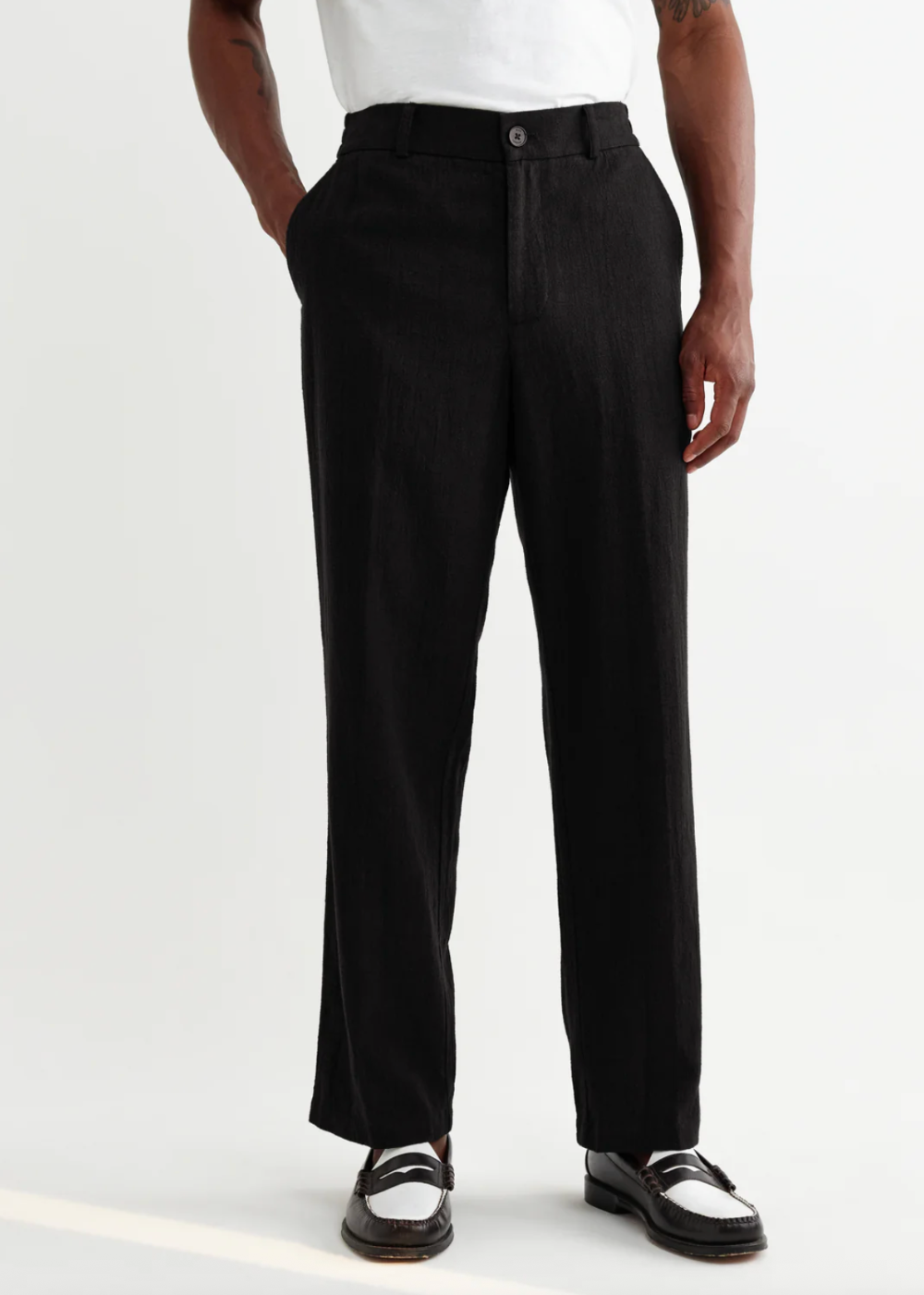 Bayham Trouser Cotton Linen - Black - Wax London Canada - Danali