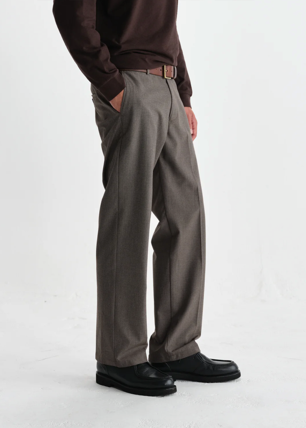 Bayham Trouser Micro Puppytooth - Brown - Wax London Canada - Danali