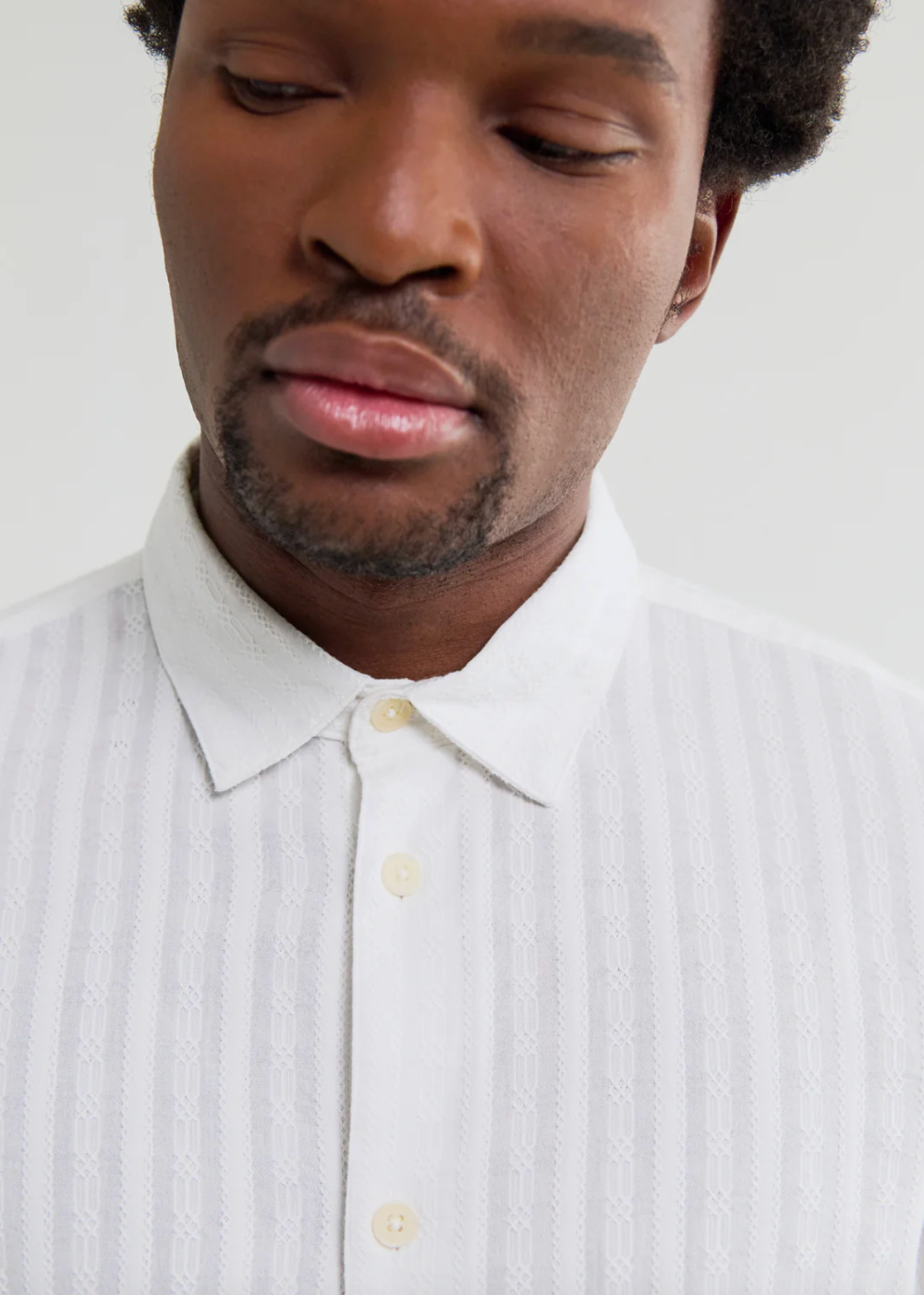 Dartford LS Shirt Dobby Stripe Cotton - White - Wax London Canada - Danali