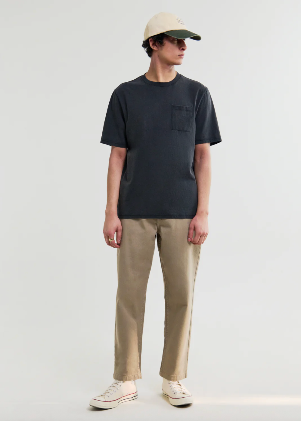 Dean SS Pocket Tee Compact Cotton - Washed Black - Wax London Canada - Danali