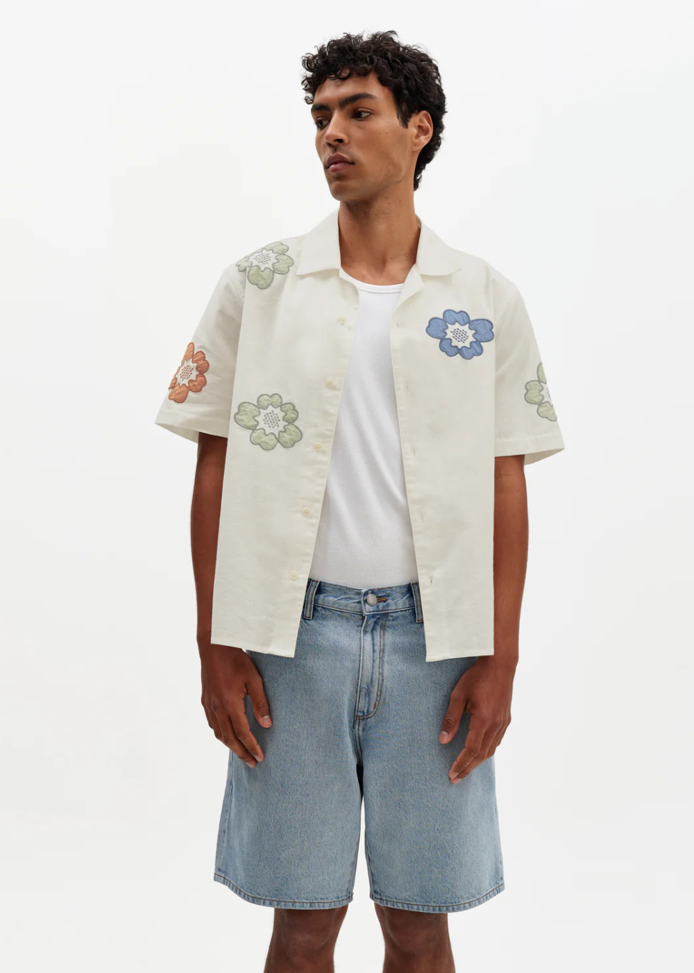 Didcot SS Shirt Applique Floral - Ecru/Multi - Wax London Canada - Danali