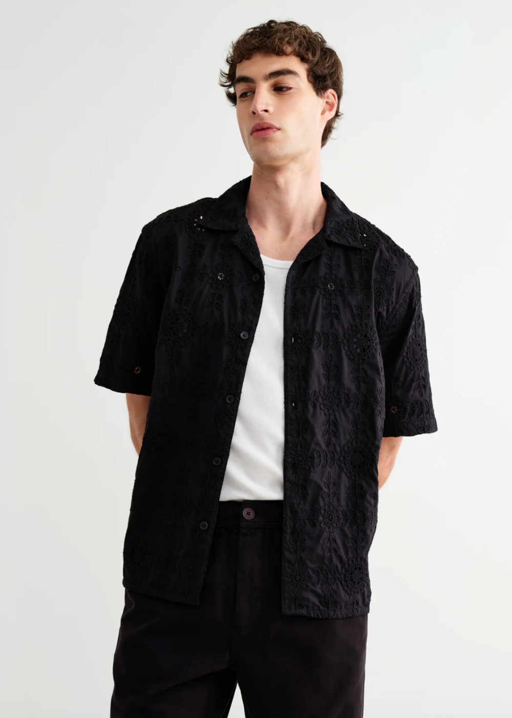 Didcot SS Shirt Heavy Corded Lace - Black - Wax London Canada - Danali