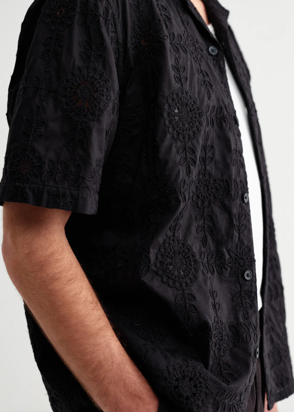 Didcot SS Shirt Heavy Corded Lace - Black - Wax London Canada - Danali