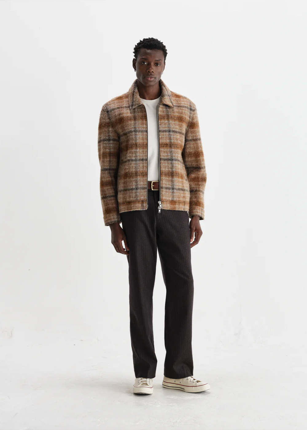 Heath Jacket Drawn Check - Natural/Tan - Wax London Canada - Danali