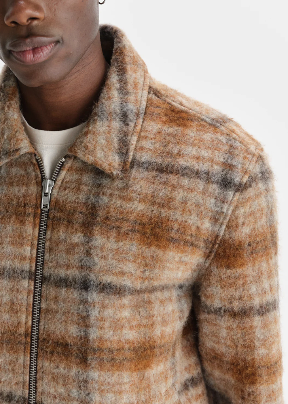 Heath Jacket Drawn Check - Natural/Tan - Wax London Canada - Danali