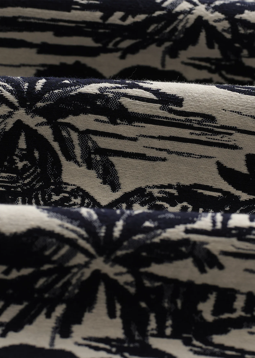 Wax London Kurt Beach Scene Jacquard Trouser Navy Ecru - Danali