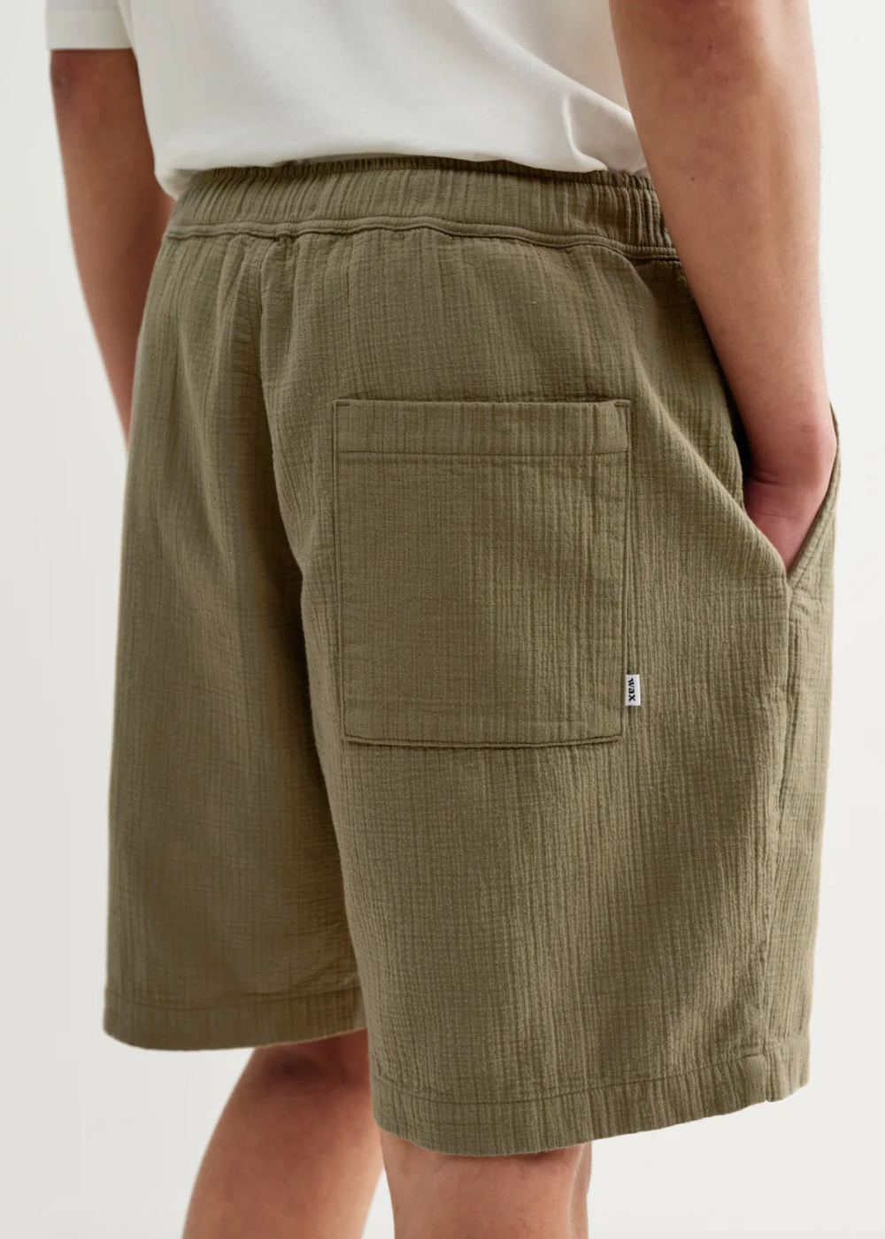 Kurt Short Cotton Linen Crinkle - Khaki - Wax London Canada - Danali