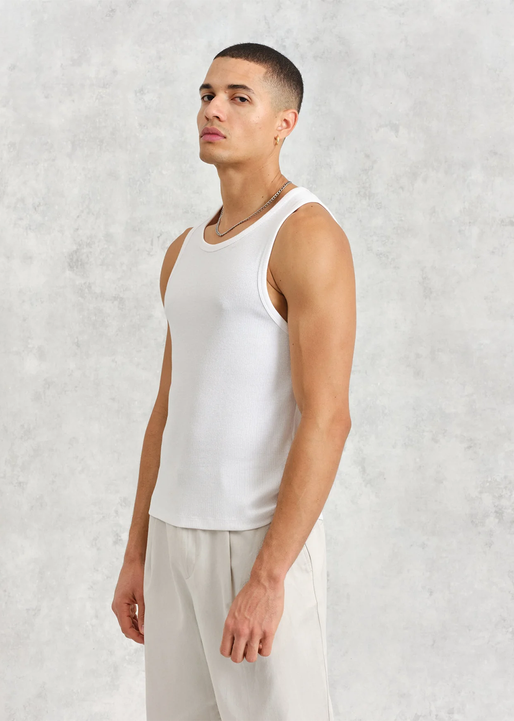 Montague Rib Vest - White - Wax London Canada - Danali