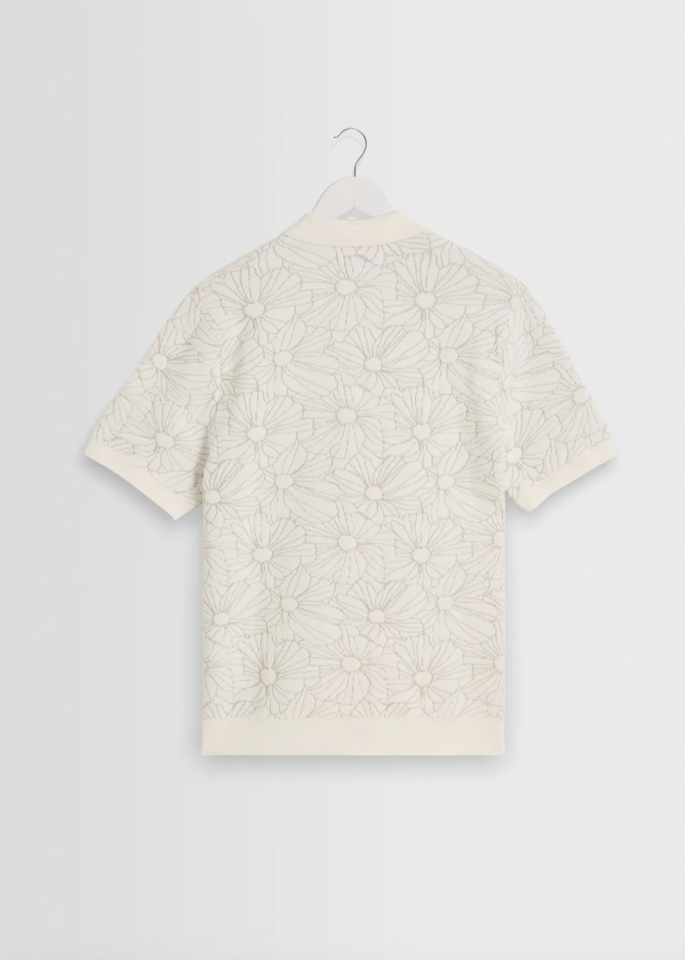 Tellaro SS Shirt Flower Jacquard - Ecru/Natural - Wax London Canada - Danali