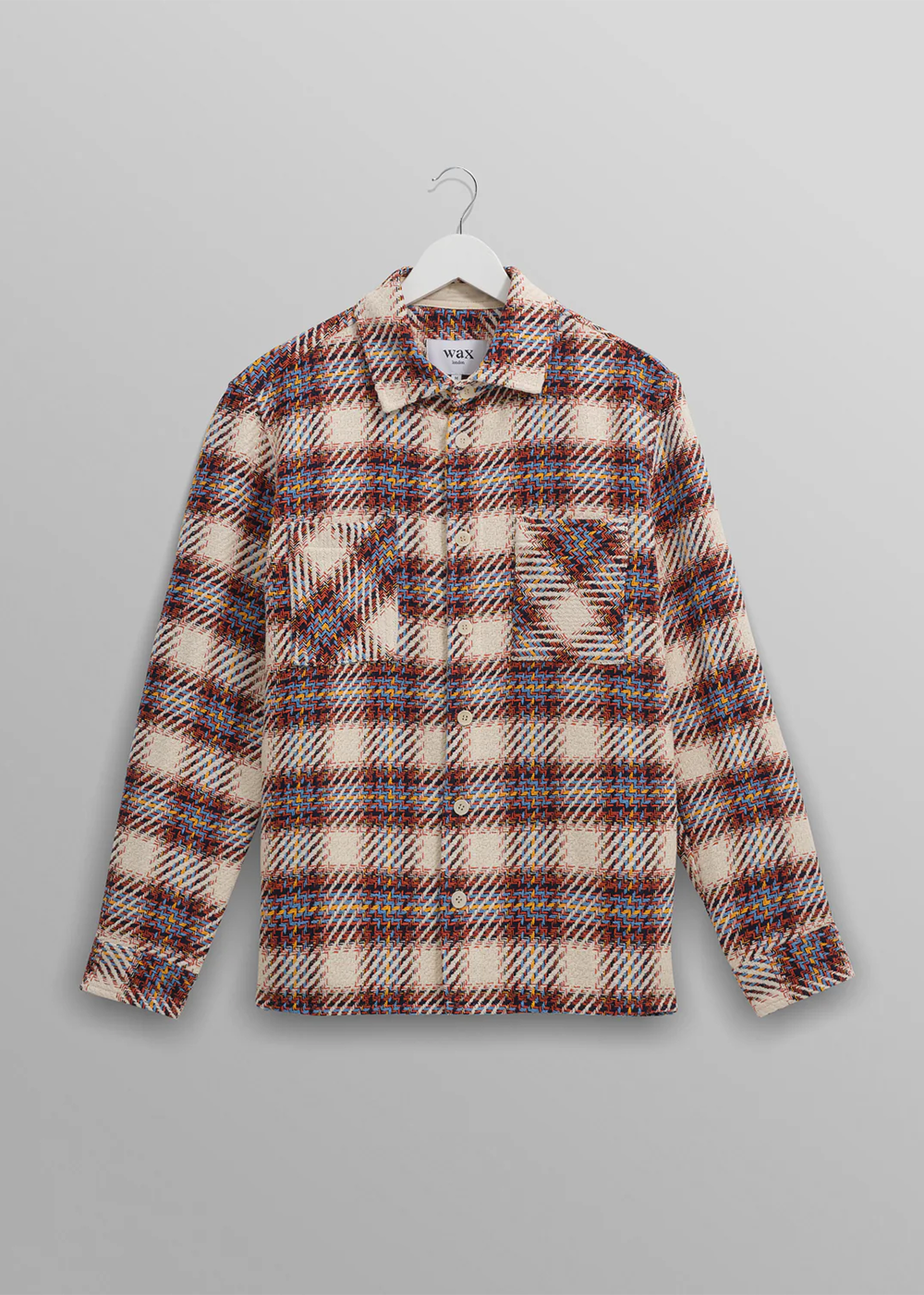 Whiting Overshirt Hutton Check - Ecru/Multi - Wax London Canada - Danali