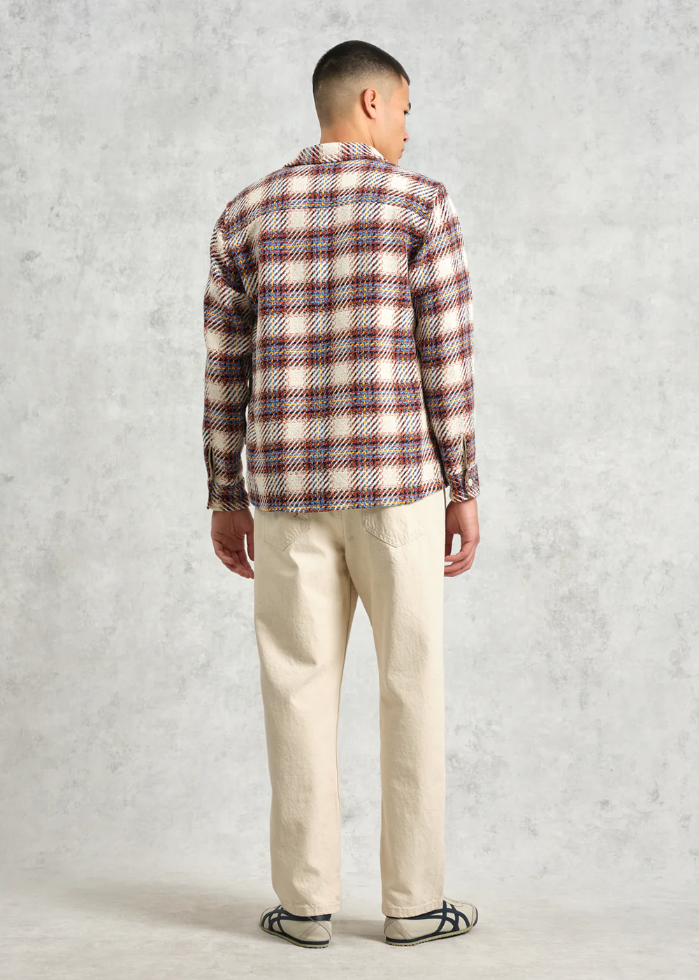 Whiting Overshirt Hutton Check - Ecru/Multi - Wax London Canada - Danali