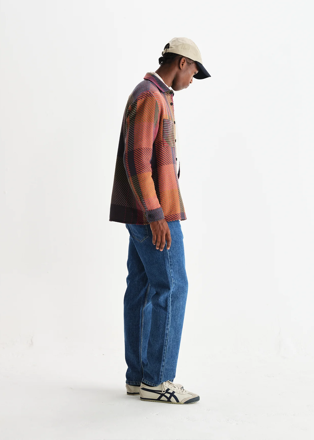 Whiting Overshirt Tempo Check - Orange Multi - Wax London Canada - Danali