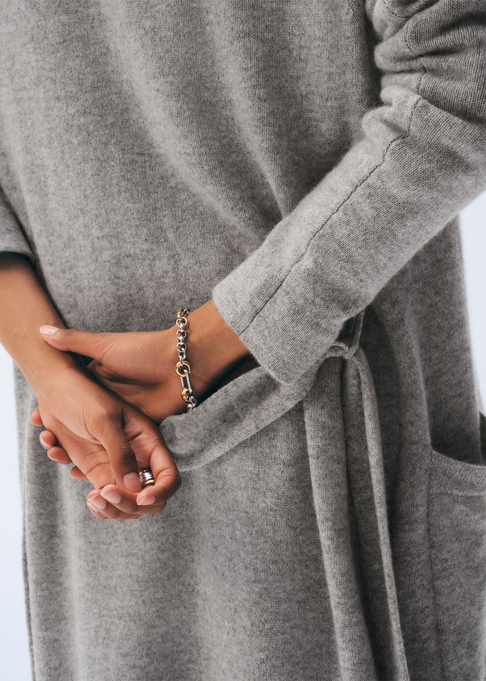 Cashmere Long Robe - Grey Heather - White & Warren Canada - Danali