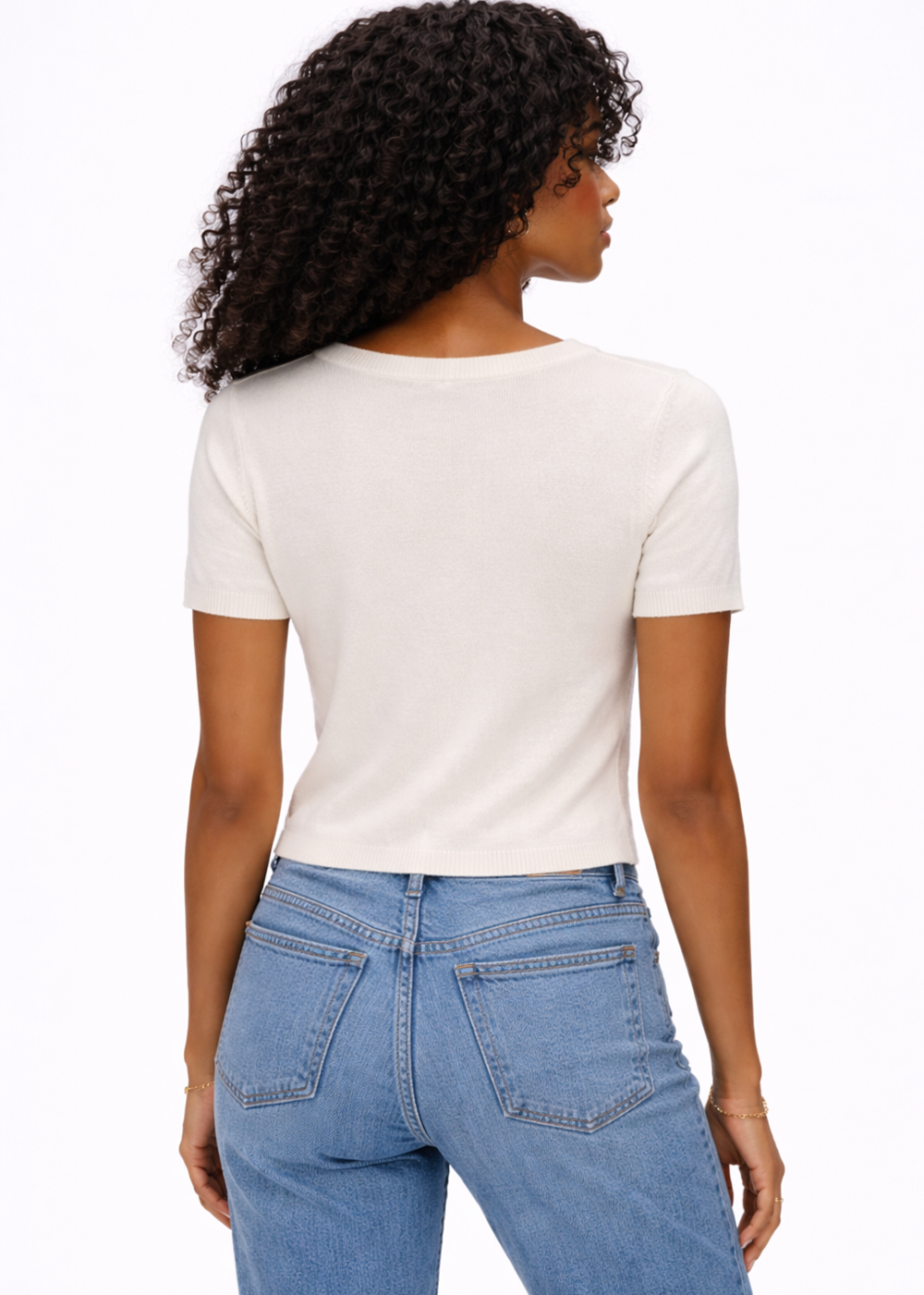 Cashmere Scoop Neck Top - Soft White - White + Warren Canada - Danali