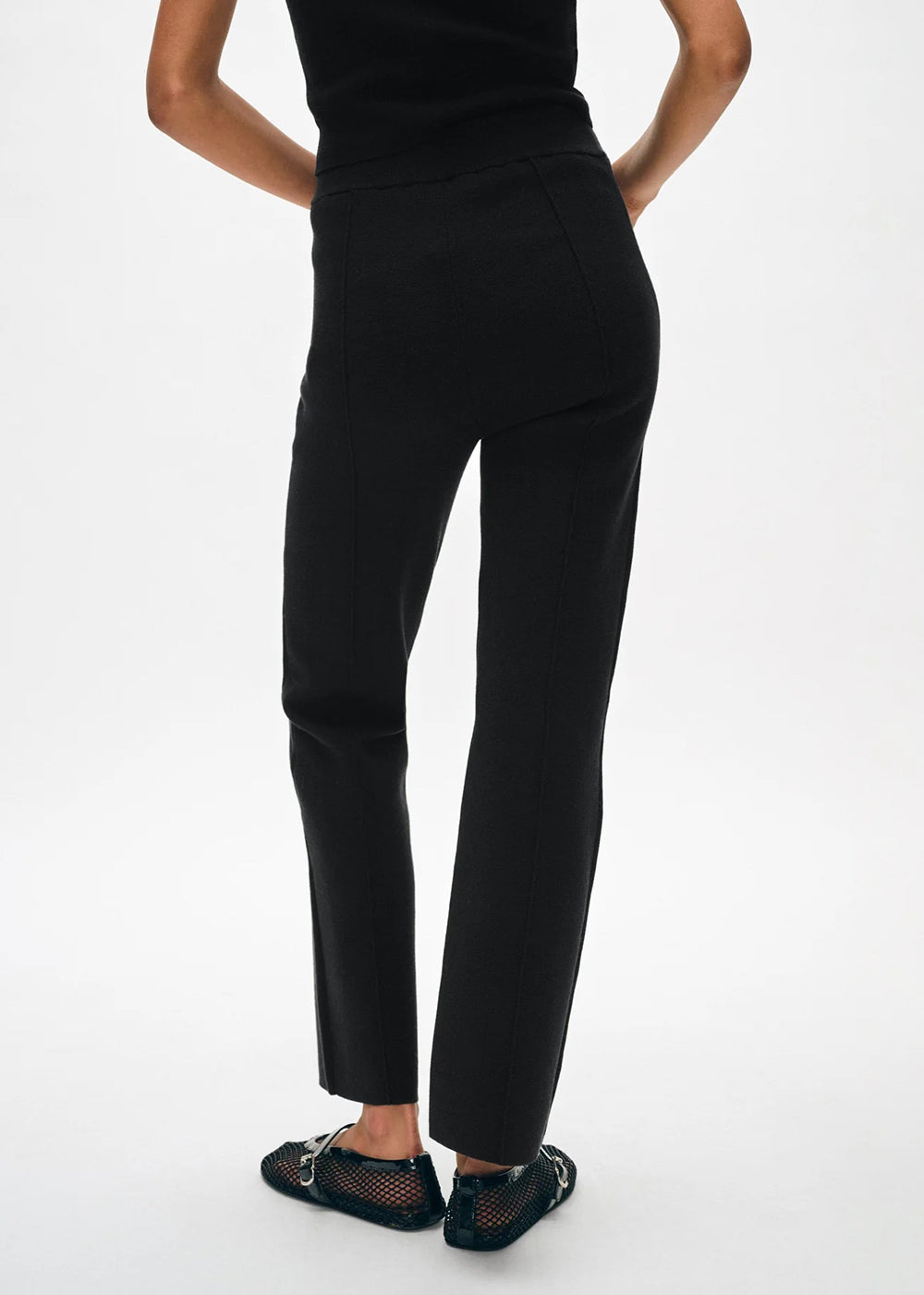 Superfine Organic Cotton Kick Flare Pant - Black - White and Warren Canada - Danali