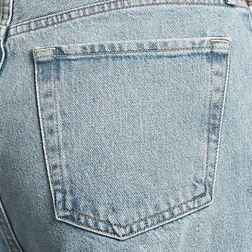 Close-up of a blue denim pocket on jeans