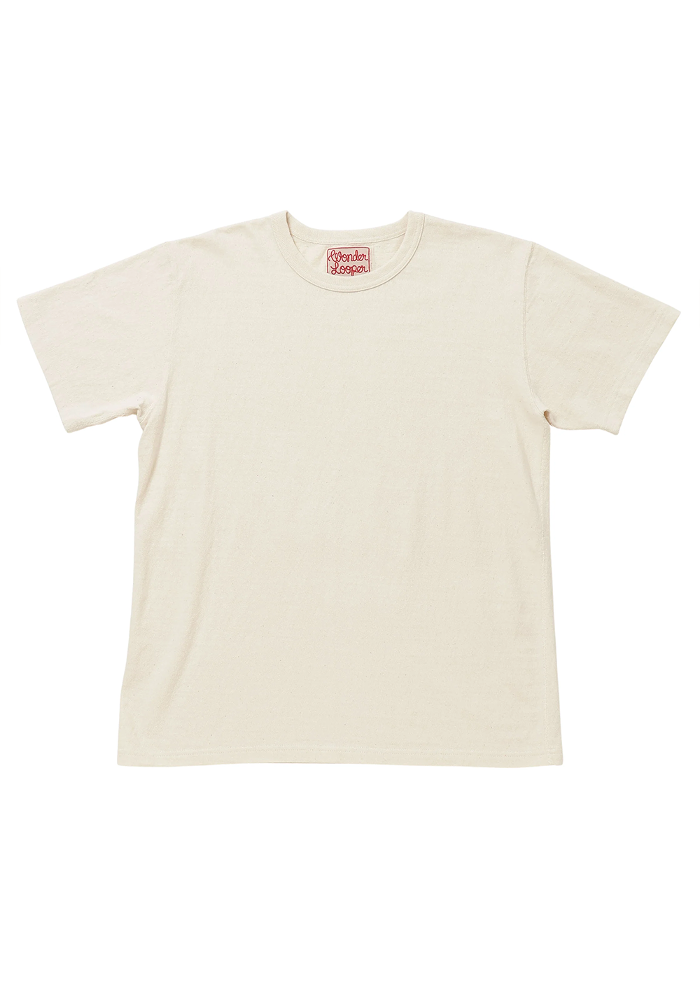 ELS Recycled Cotton Slub Crewneck T-Shirt - Ecru - Wonder Looper Canada - Danali