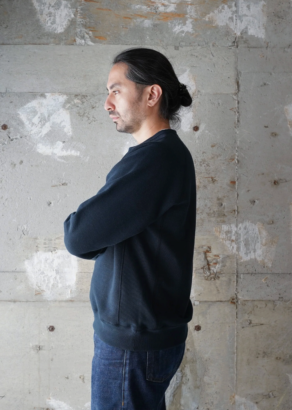 Pullover Crewneck - Double Heavyweight French Terry - Navy - Wonder Looper Canada - Danali