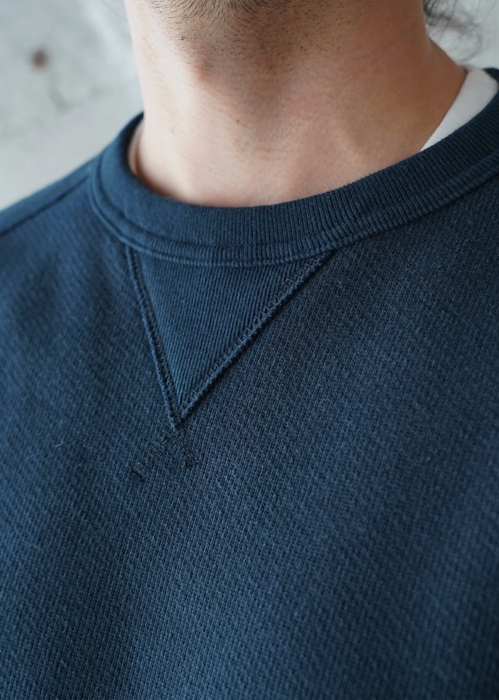 Pullover Crewneck - Double Heavyweight French Terry - Navy - Wonder Looper Canada - Danali