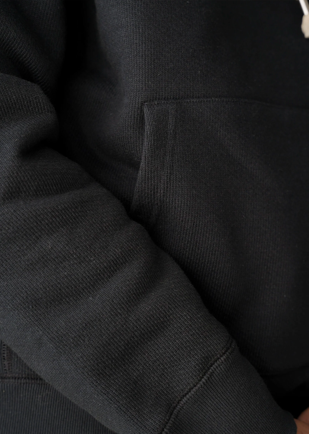 Pullover Hoodie - Double Heavyweight French Terry - Sumi Black - Wonder Looper Canada - Danali