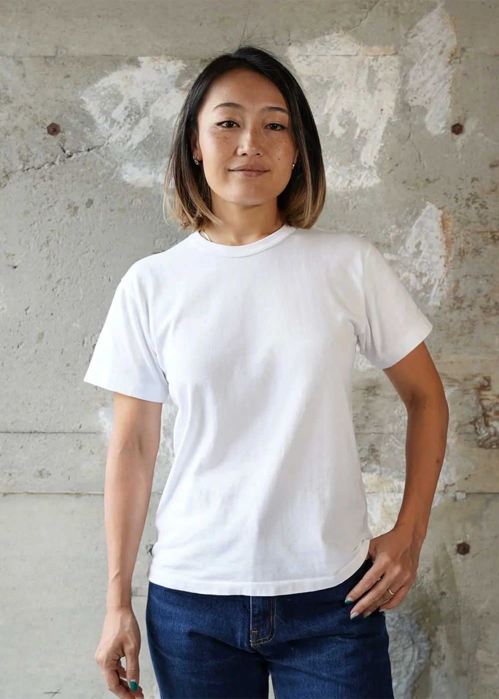 Wonder Looper Ultimate Pima Tsuriami Crewneck T-Shirt White - Wonder Looper Canada - Danali