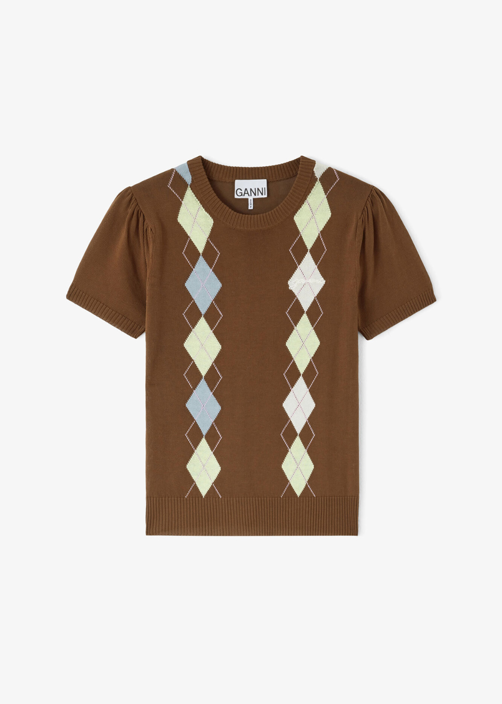 Light Cotton Argyle T-Shirt Sweater
