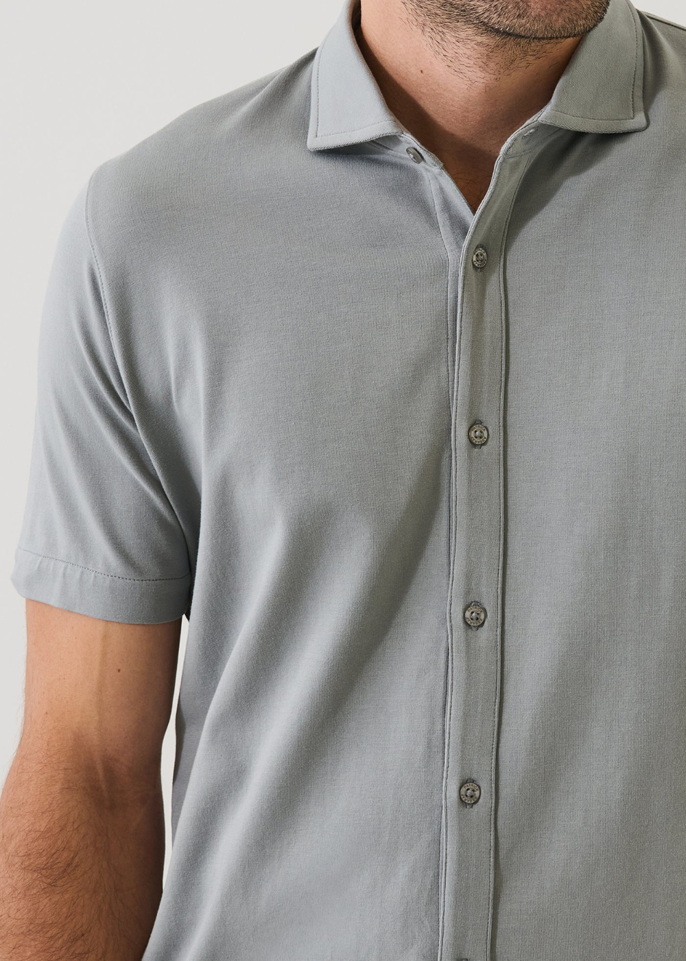 Pima Cotton Stretch Button Front SS Shirt