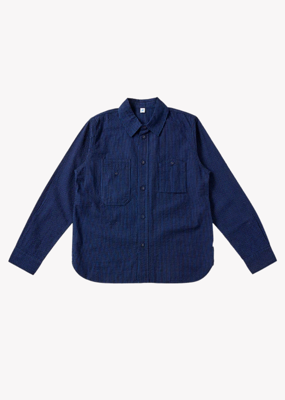 Seersucker Dark x Light Indigo Check Shirt