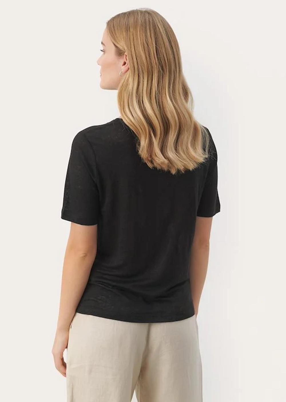 Emme Linen T-Shirt - Black - Part Two Canada - Danali