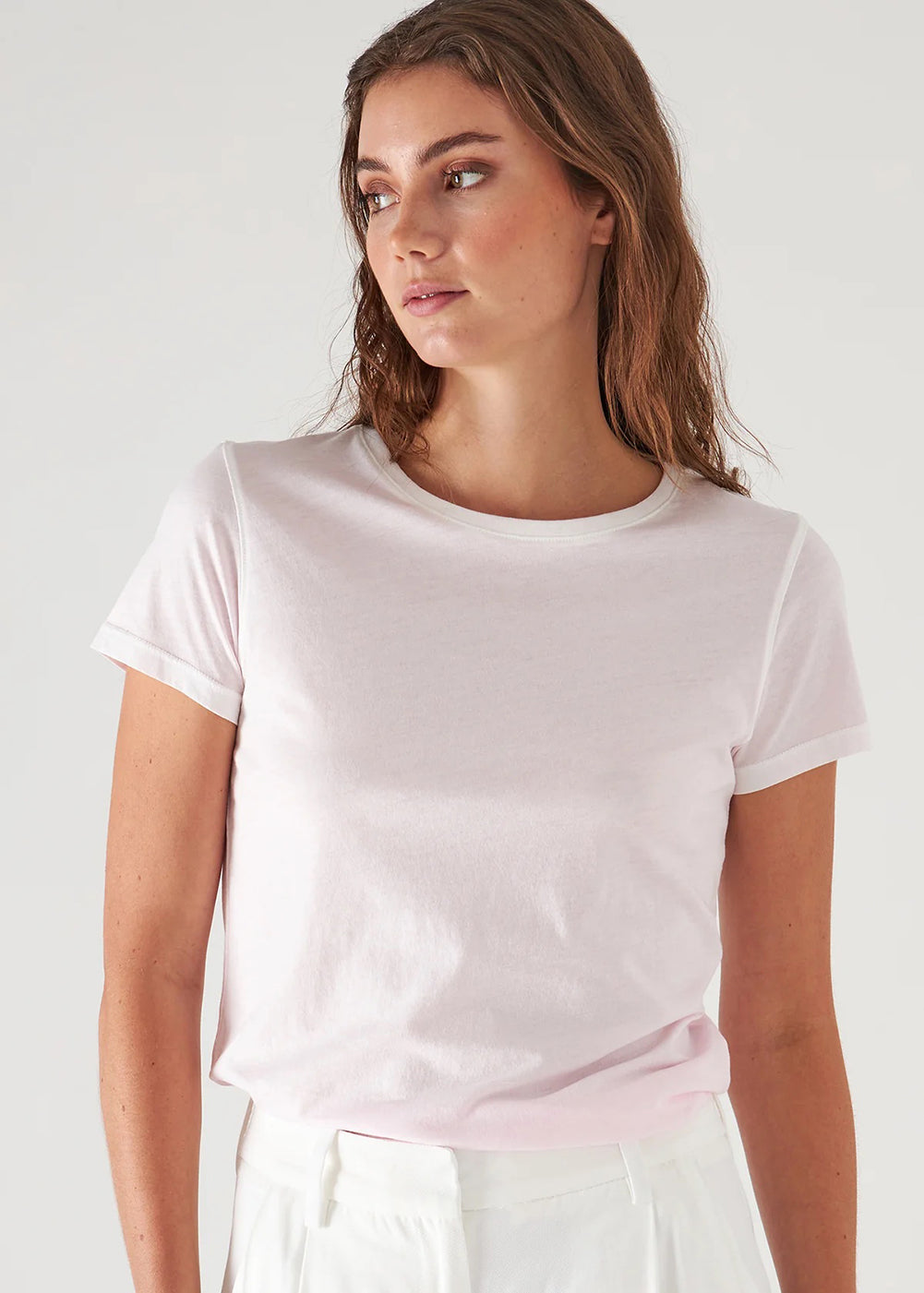 Reverse Spray Lightweight Pima Cotton T-Shirt - Pink - Patrick Assaraf Canada - Danali -W92C19X