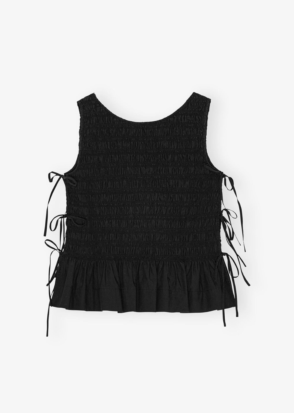 Cotton Poplin Smock Tie String Top