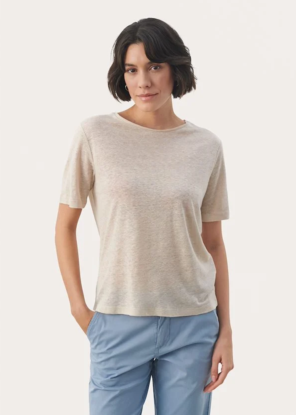 Emme Linen T-Shirt - French Oak - Part Two Canada - Danali