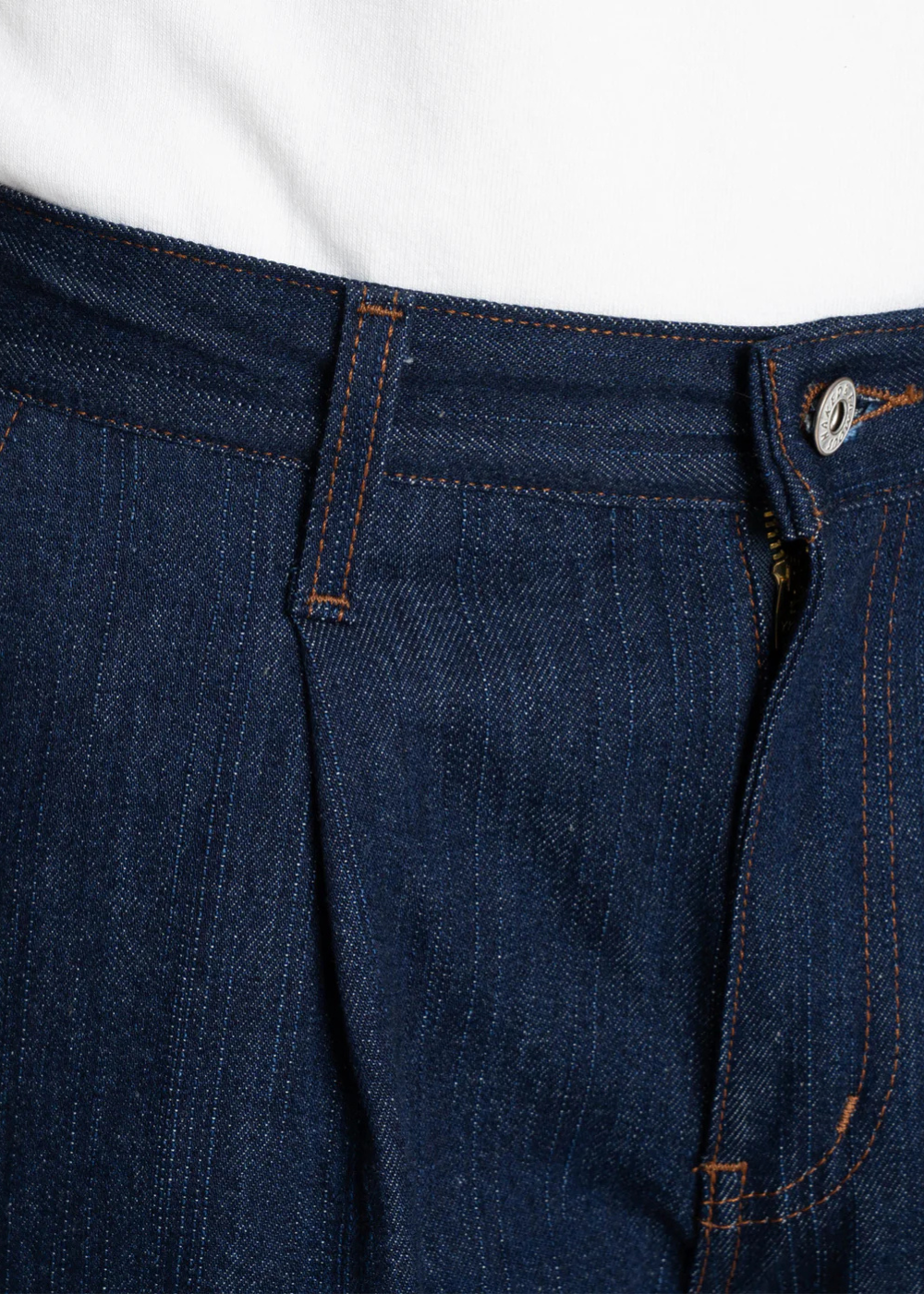 Pleated Trouser - Vertical Slub Denim