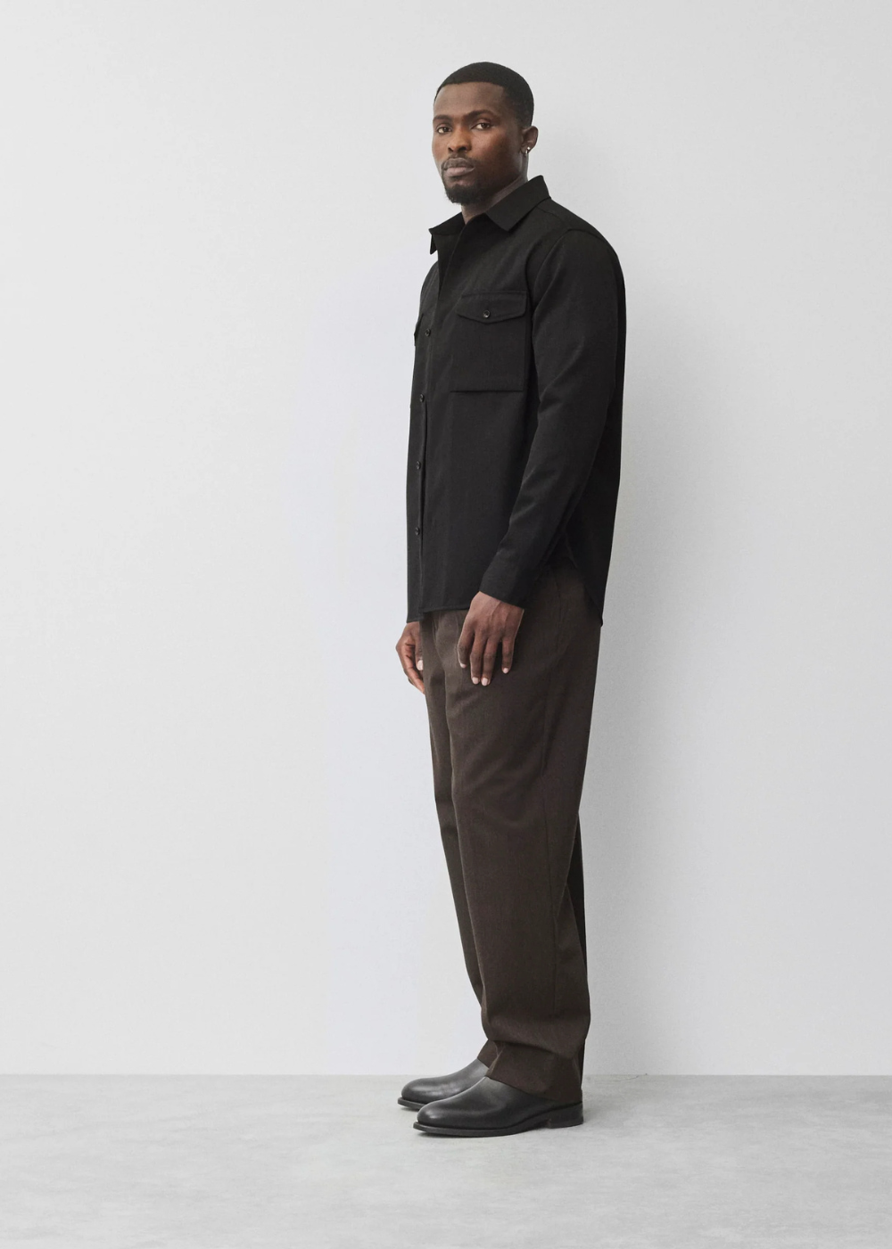 Wool Gabardine Commodore Shirt