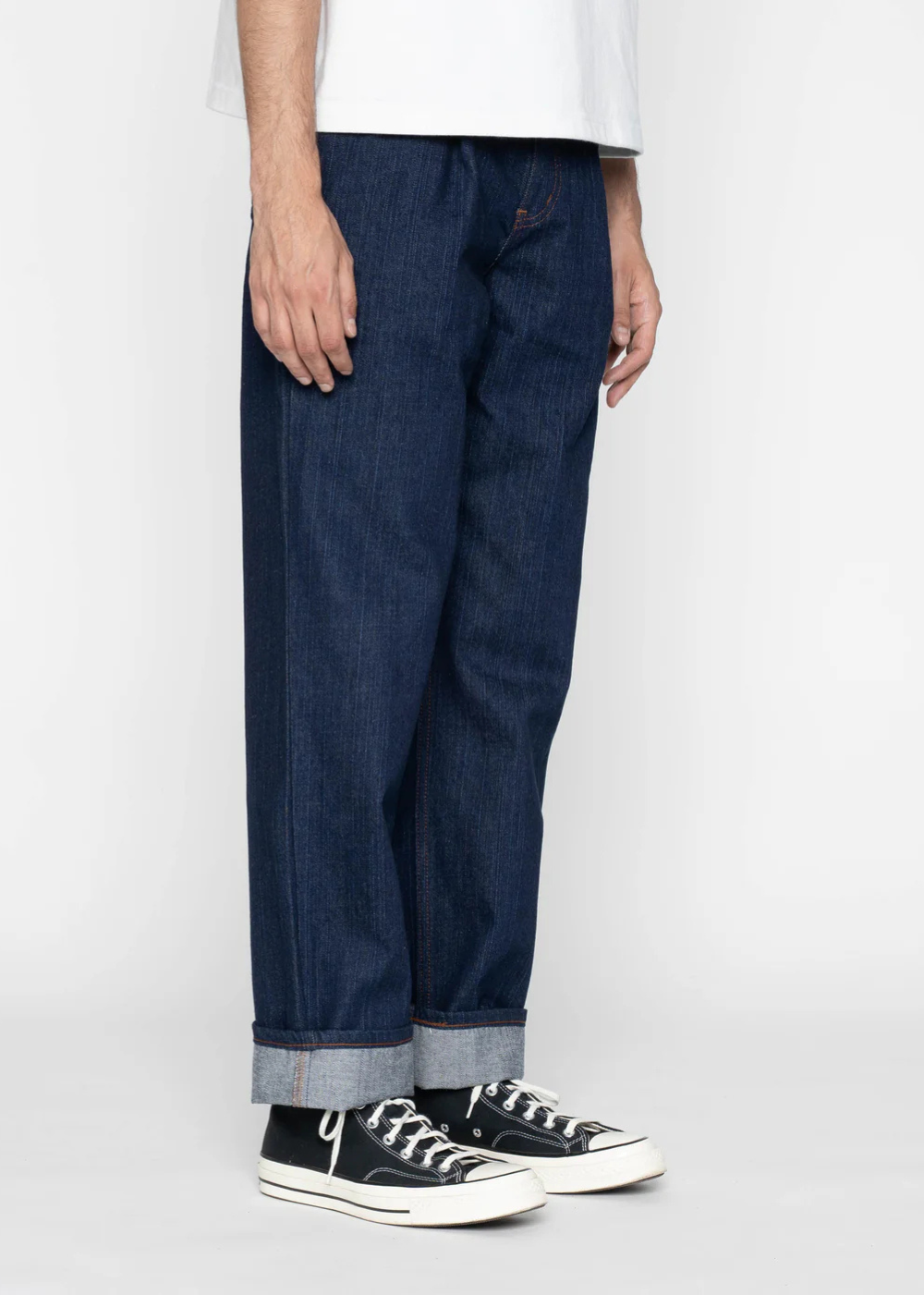 Pleated Trouser - Vertical Slub Denim