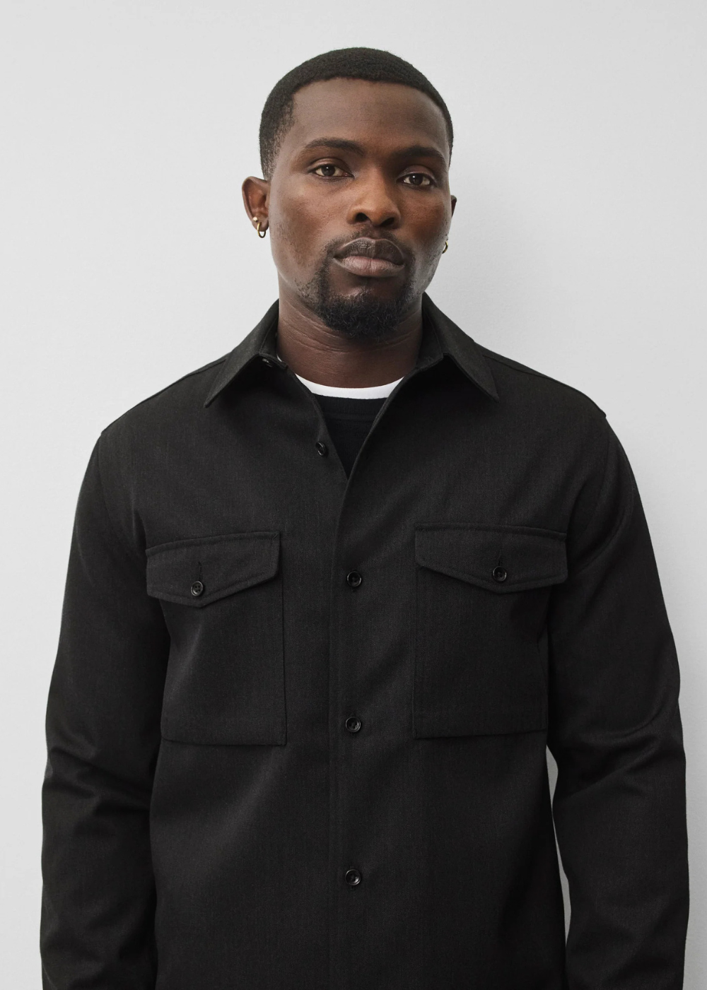 Wool Gabardine Commodore Shirt
