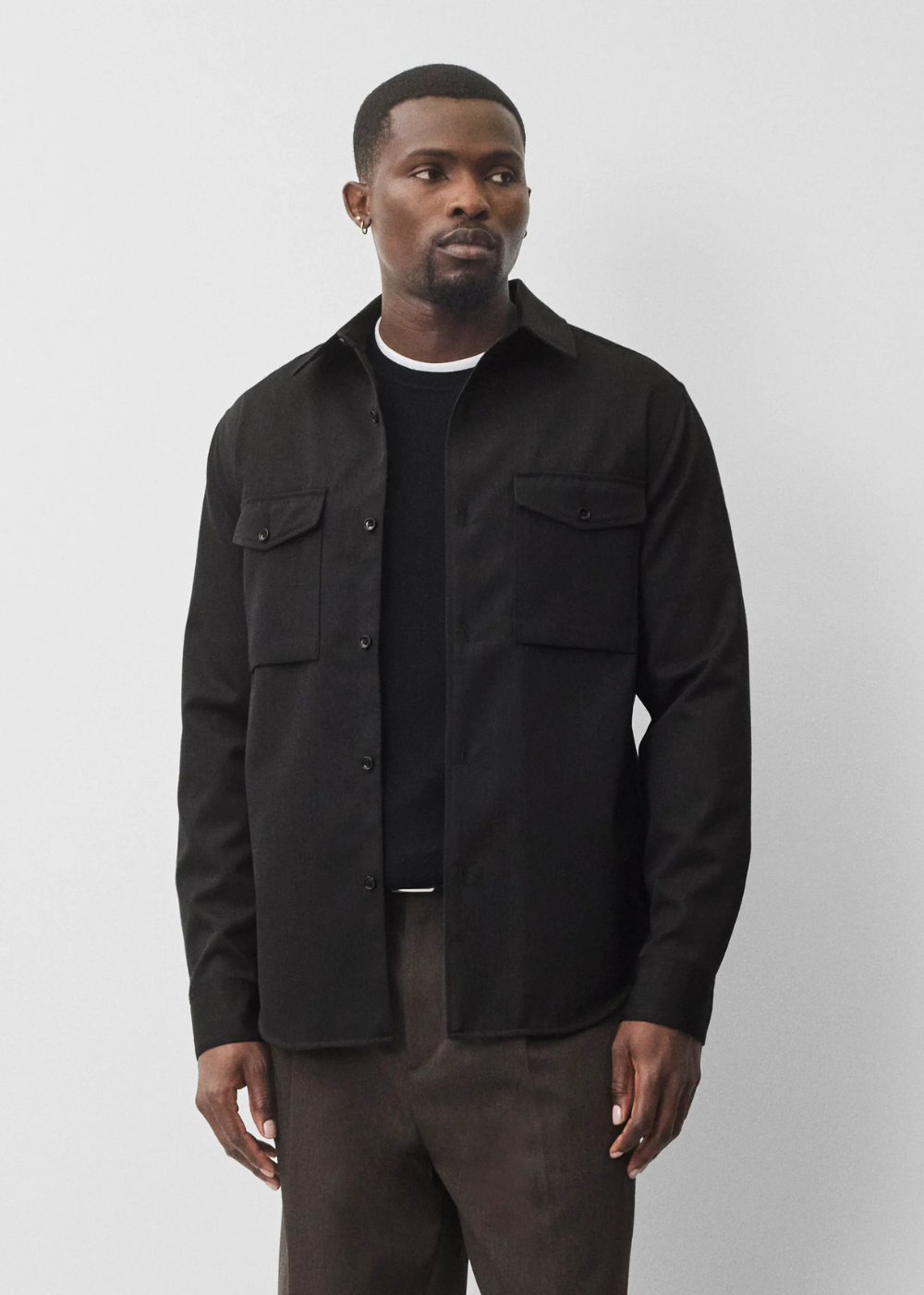 Wool Gabardine Commodore Shirt