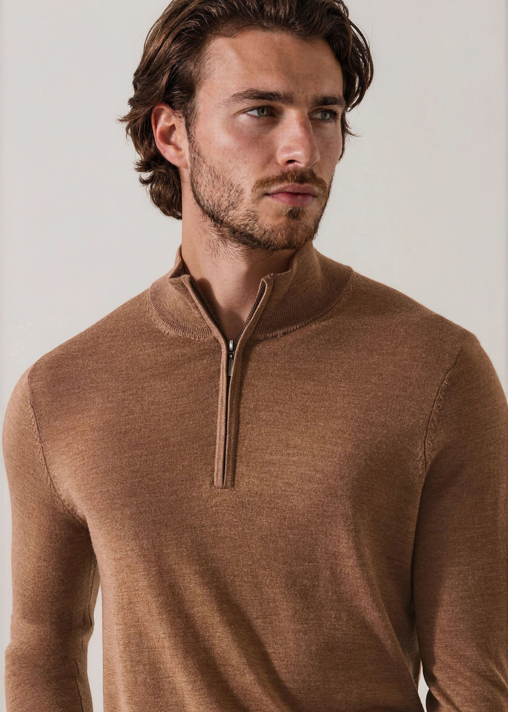 LS Extrafine Merino 1/4 Zip Mockneck Sweater