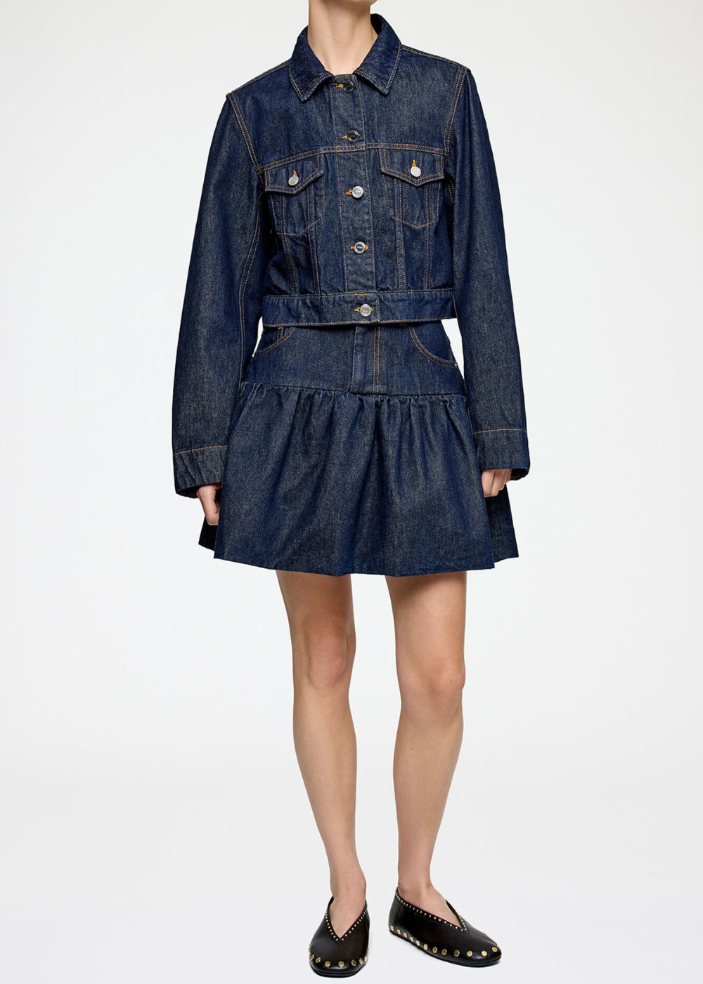 Rinse Denim Cropped Jacket