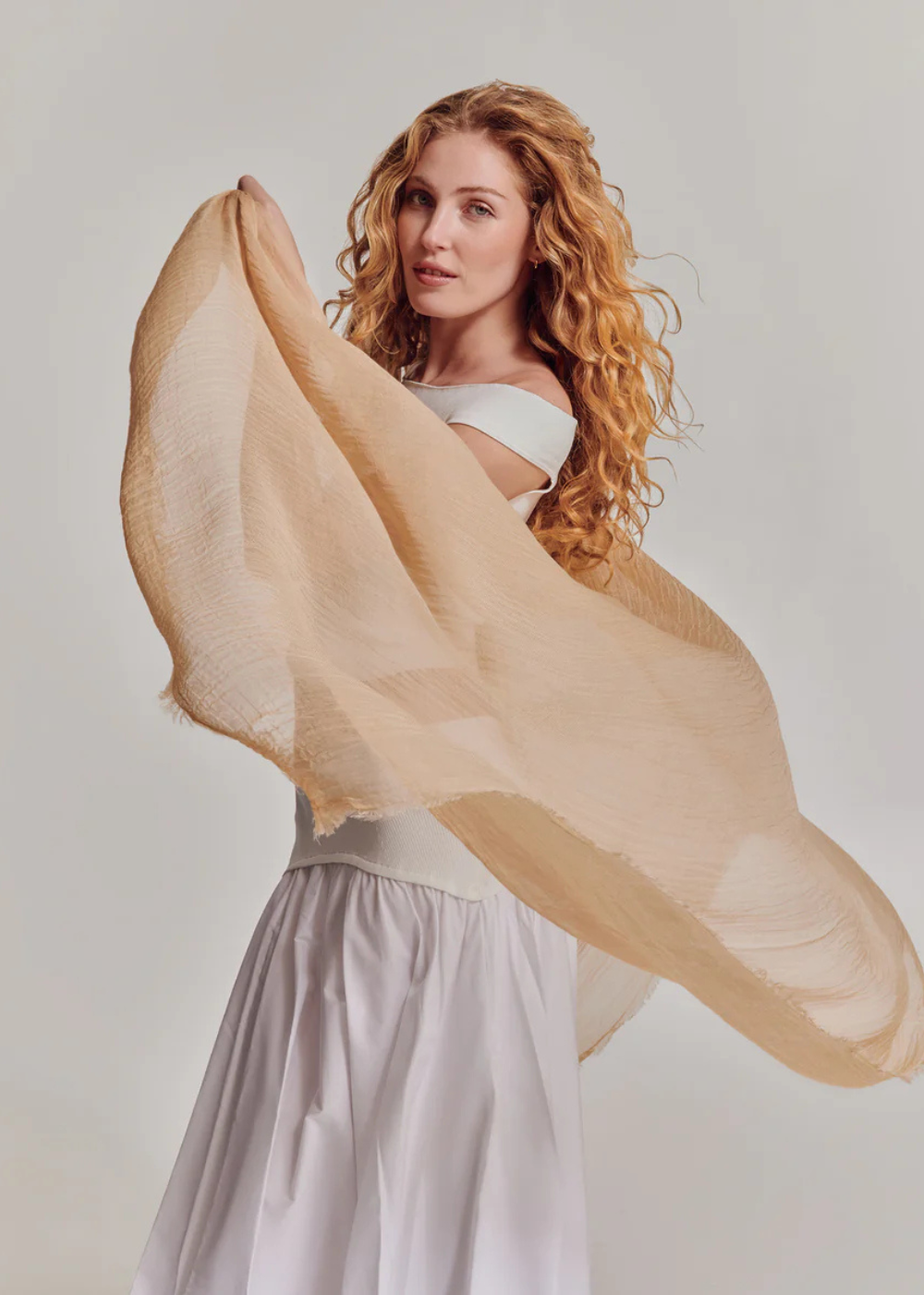 Essential Modal Silk Blend Crinkle Wrap