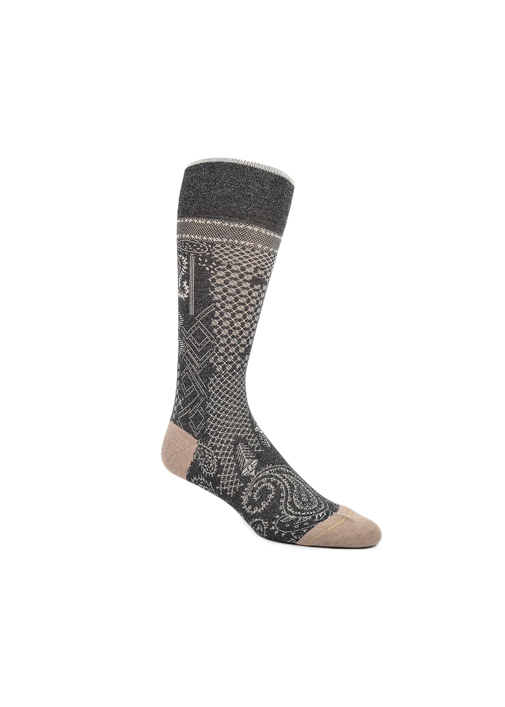 Dion Brocade Cotton Socks - Black/Latte - Dion Canada - Danali
