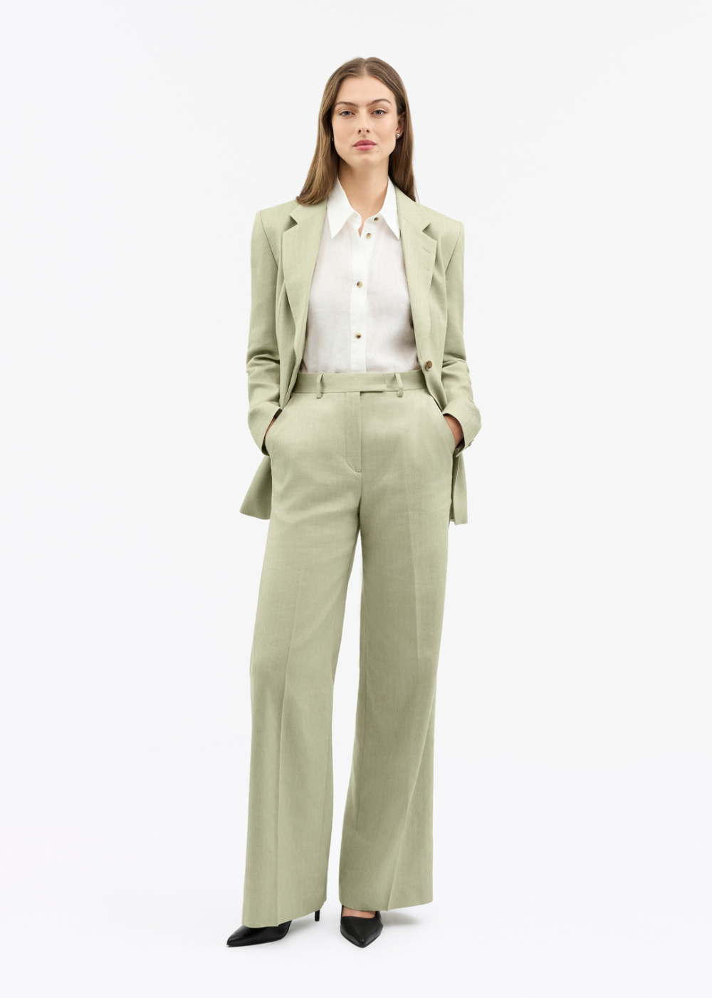 Irit Linen Herringbone Trouser