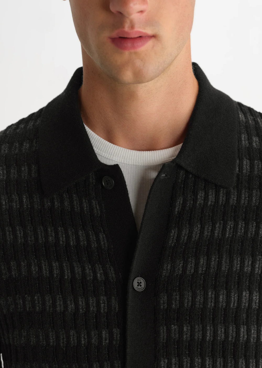 Tristan L/S Polo Wool Blend Rib Check