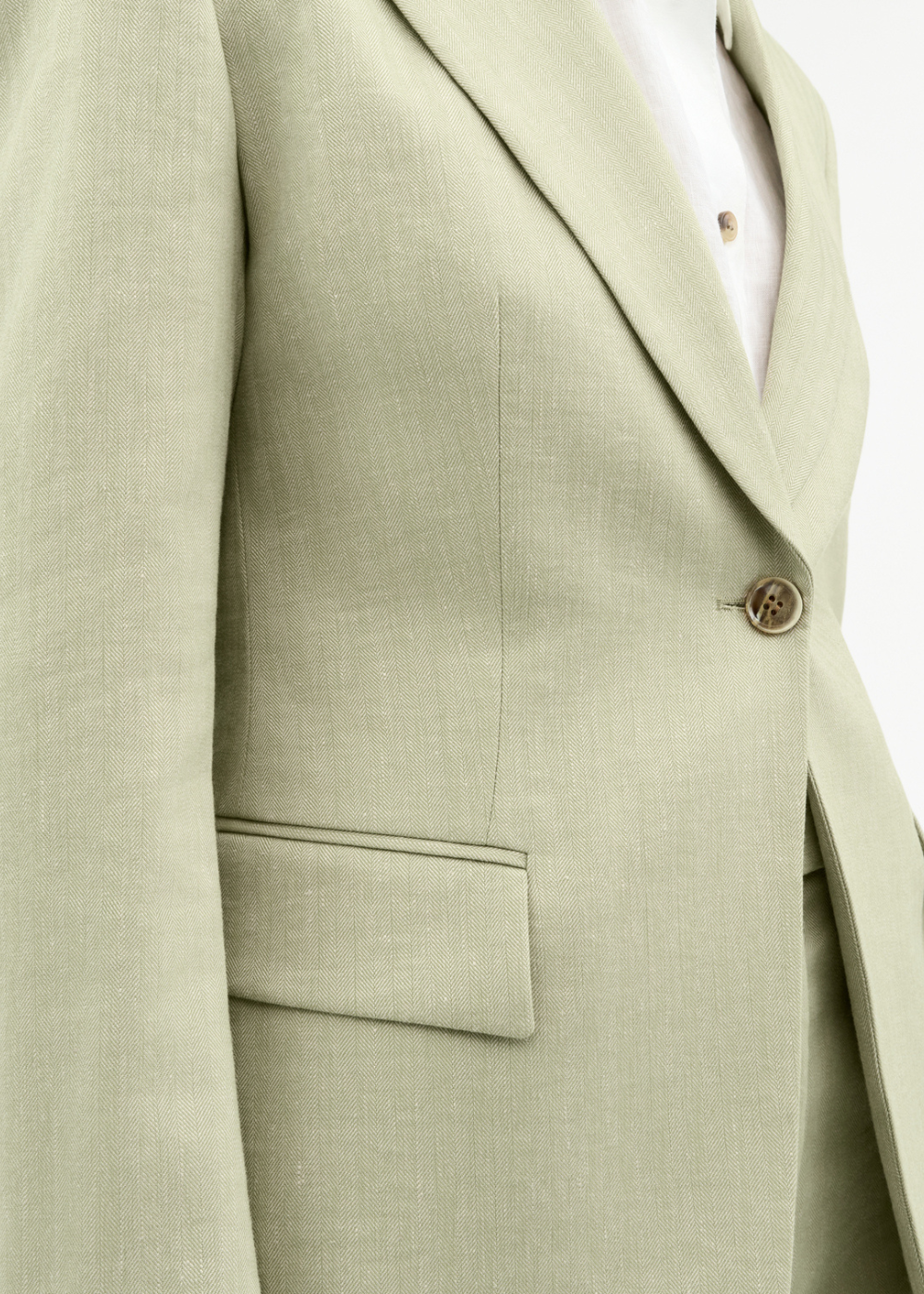 Narina Linen Herringbone Blazer