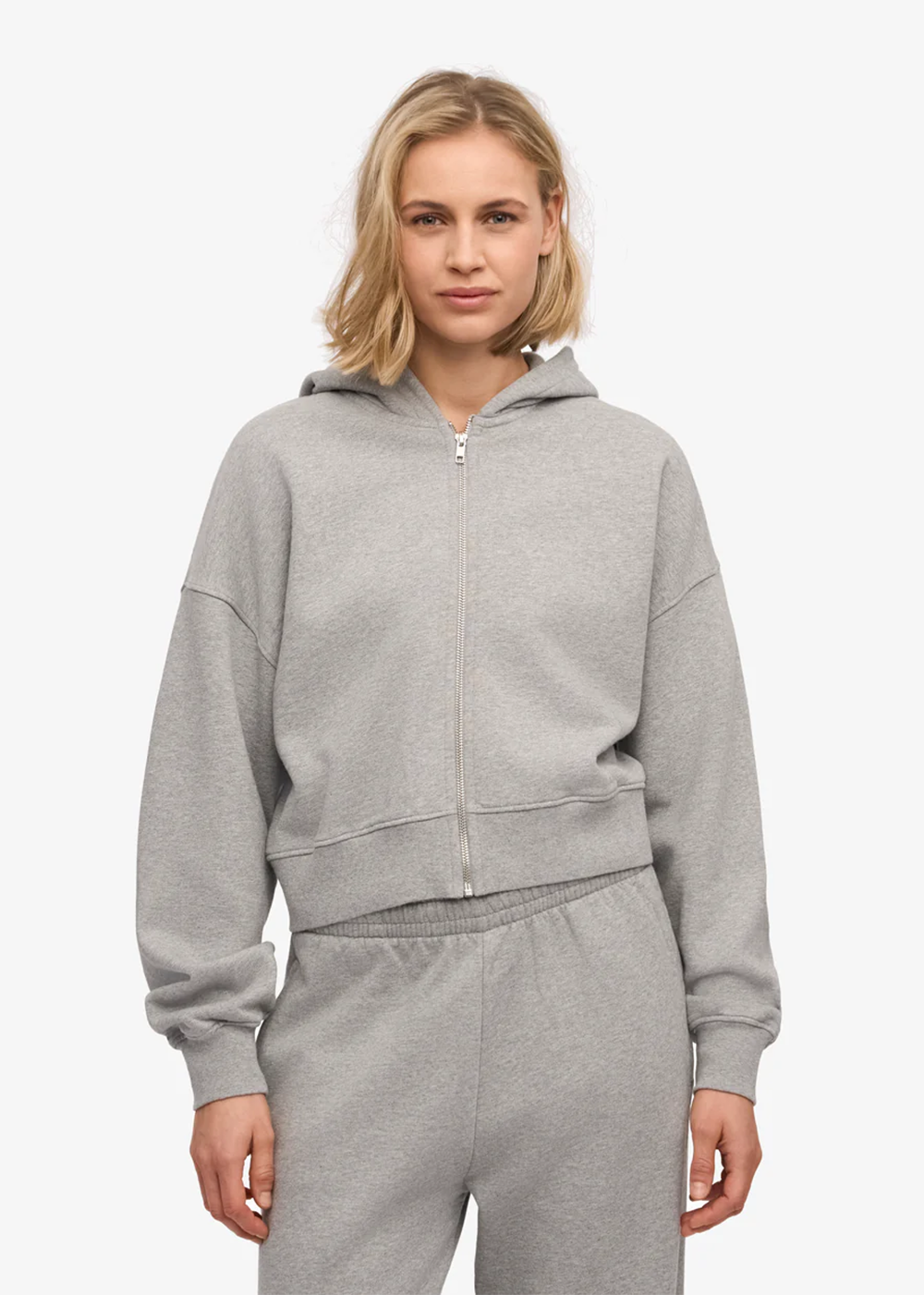 Organic Crop Zip Hoodie