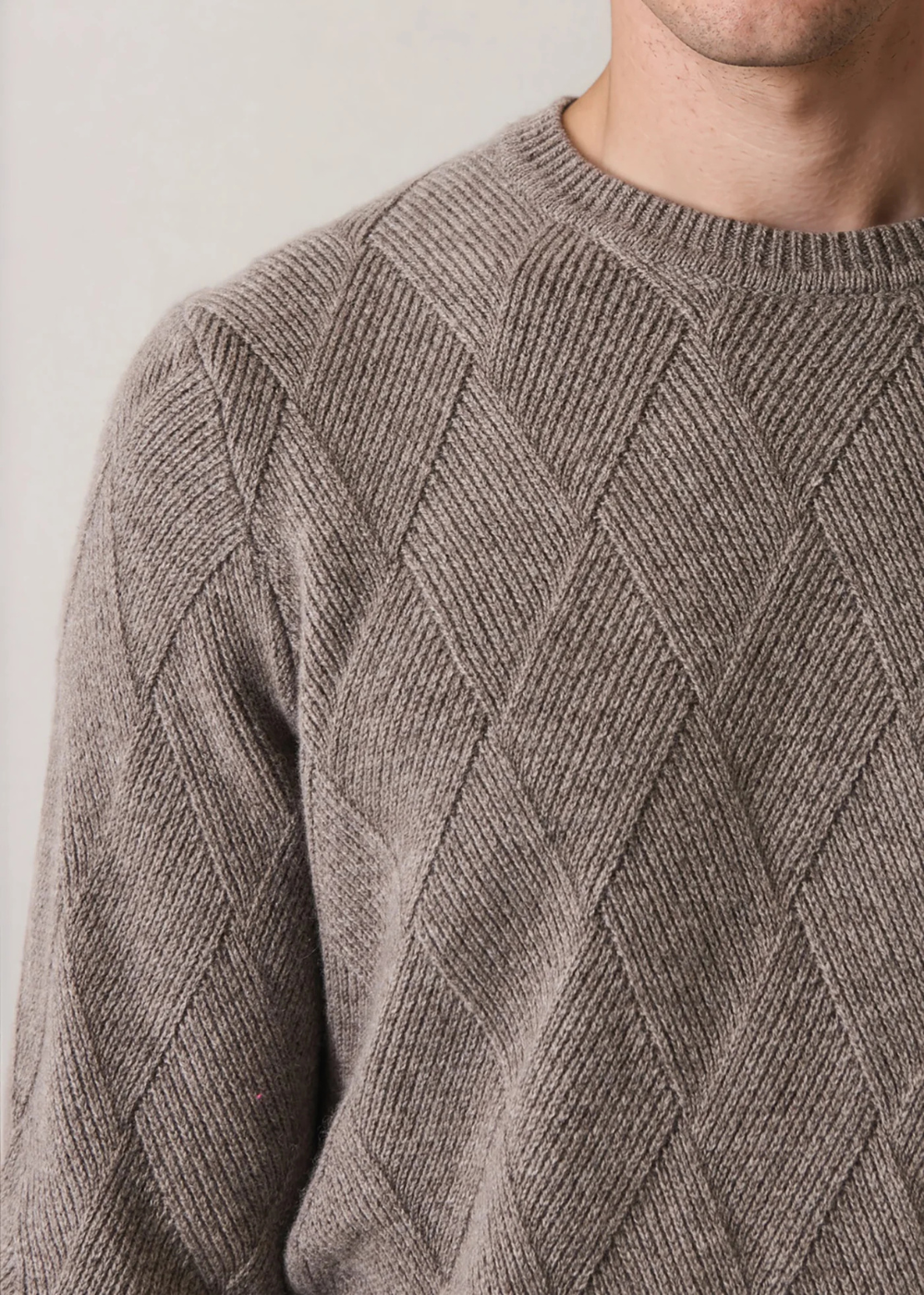 Diamond Twill Wool/Cashmere Crewneck