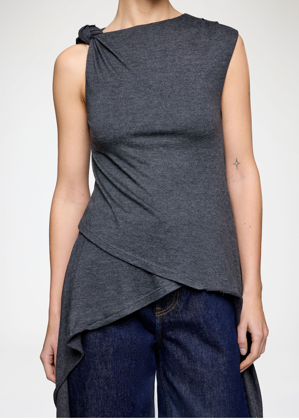 Modal Jersey Draped Knot Detailing Top