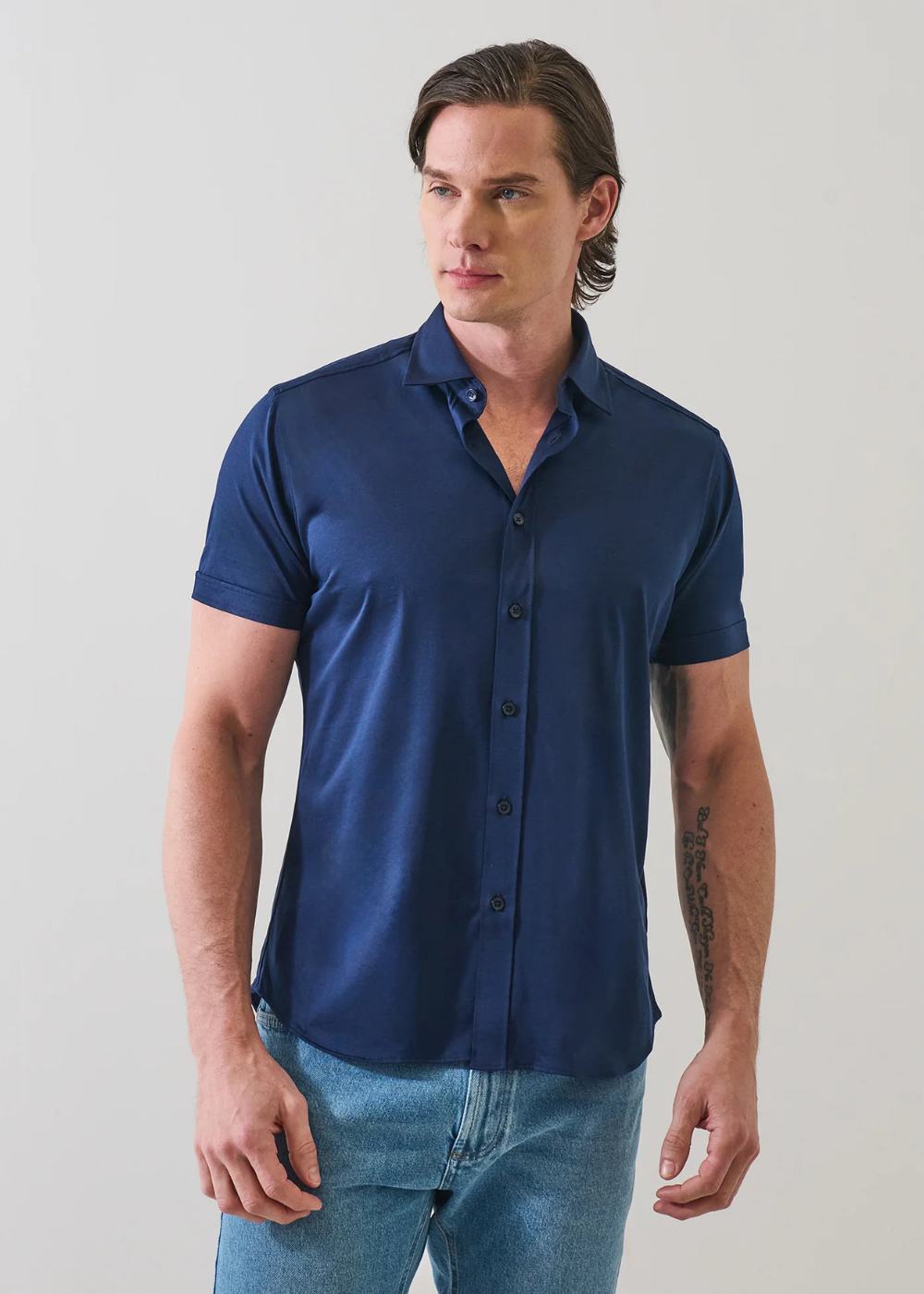 Solid Cotton/Modal Sport Shirt