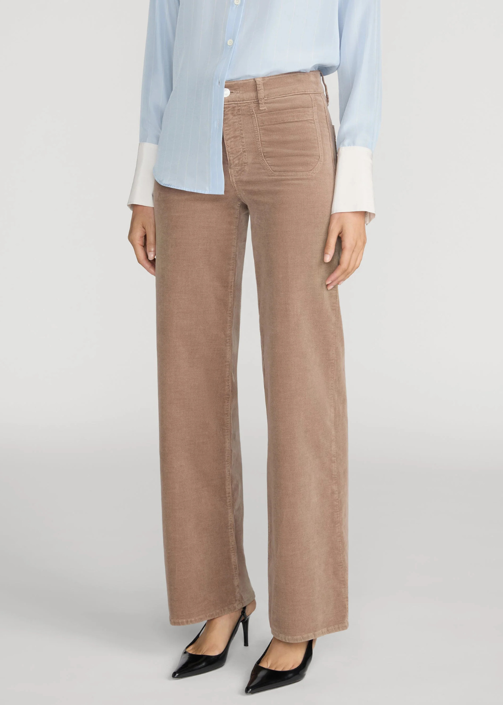 Le Slim Palazzo Modernist Pocket Corduroy Pant